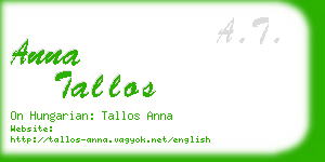 anna tallos business card